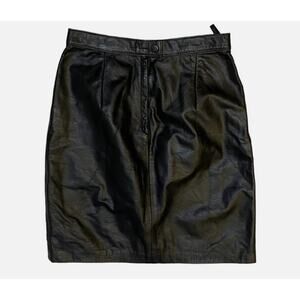 BB Dakota Leatherwear Black Juniors Skirt 7/8 100% Leather Lined